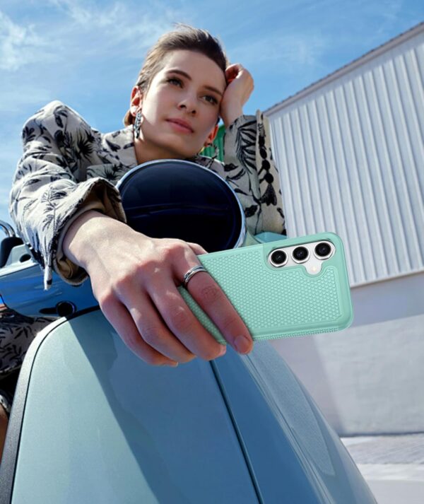 FNTCASE for Samsung Galaxy S25 Case: Dual Layer Heavy Duty Cell Phone Protective Cover Shockproof Rugged with Non-Slip Textured - Military Drop Protection Bumper Tough - 2025, 6.2 inch (Mint Green) - Image 8