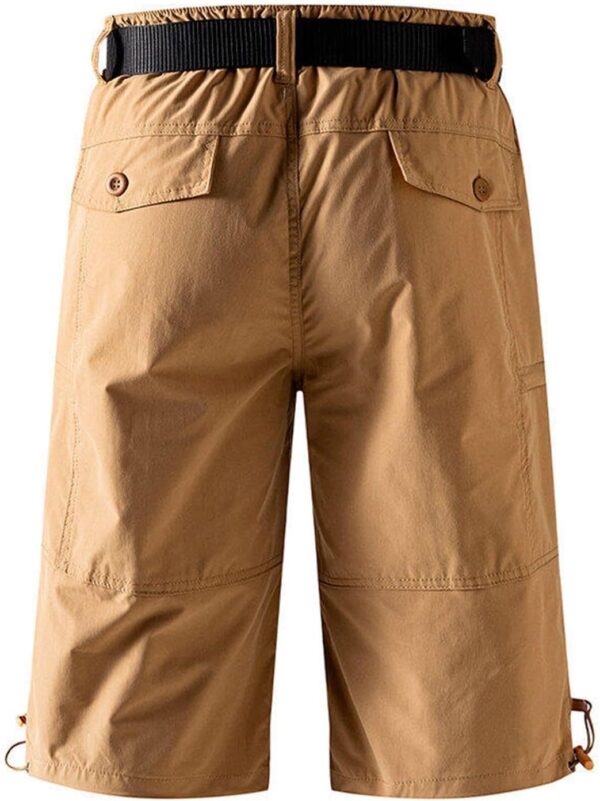 Cotton Cargo Shorts for Men Solid Casual Plus Size Loose Shorts Summer Hiking Outdoor Work Short Pants with Pockets - Image 2