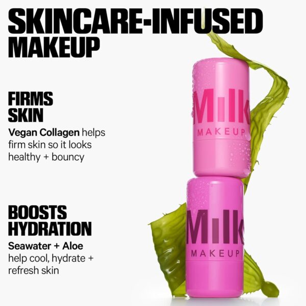 Milk Makeup Cooling Water Jelly Tint – Sheer Lip + Cheek Stain with Vegan Collagen, Seawater + Aloe – Hydrating, Long-Lasting, Buildable Lip Tint + Blush - Image 3