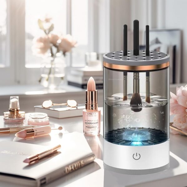 Makeup Brush Cleaner Machine, Upgraded Portable Electric Makeup Brush Cleaner Machine, Automatic Cosmetic Brush Cleaner for Quick & Efficient Cleaning, Suitable for All Brush Sizes(Midnight) - Image 6