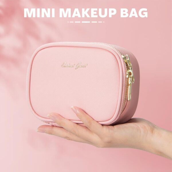 Small Makeup Bag Travel Train Case with Mirror and Light Mini Travel Make up for Women Train Case Cosmetic Organizer 3 Adjustable Brightness Toiletry Bag Portable Artist Storage - Image 5