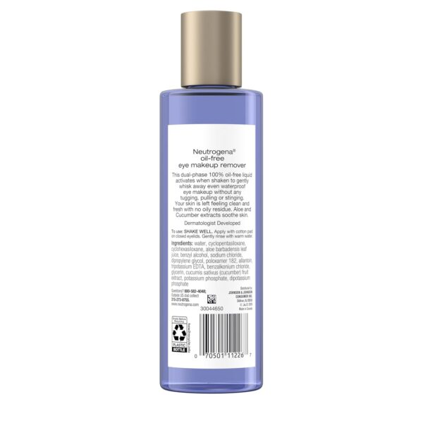 Neutrogena Gentle Oil-Free Eye Makeup Remover & Cleanser for Sensitive Eyes, Non-Greasy Makeup Remover, Waterproof Mascara Remover, Dermatologist & Ophthalmologist Tested, 8 fl. oz - Image 8