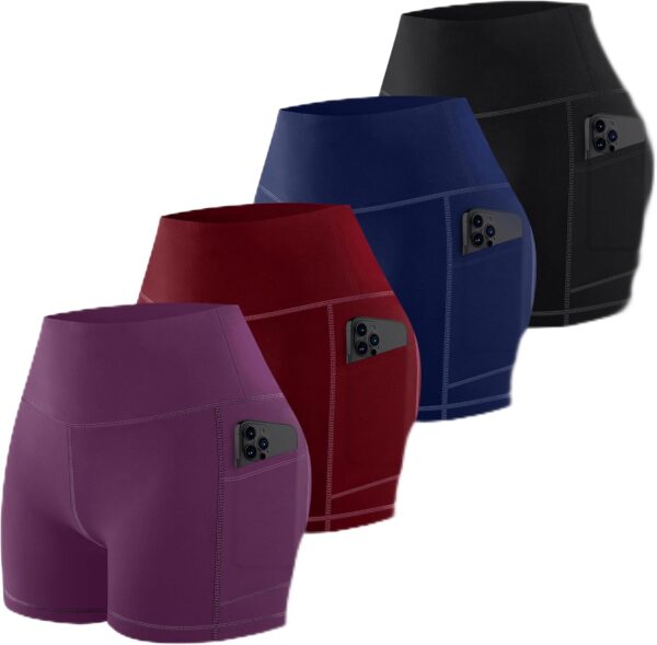 MIRITY High Waist Workout Biker Shorts with Pockets for Women - Buttery Soft Workout Yoga Shorts Pack of 1