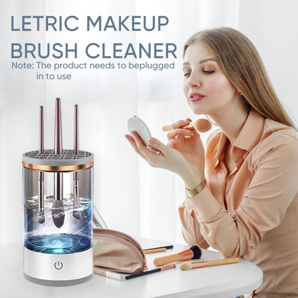 Makeup Brush Cleaner Machine, Upgraded Portable Electric Makeup Brush Cleaner Machine, Automatic Cosmetic Brush Cleaner for Quick & Efficient Cleaning, Suitable for All Brush Sizes(Midnight) - Image 5