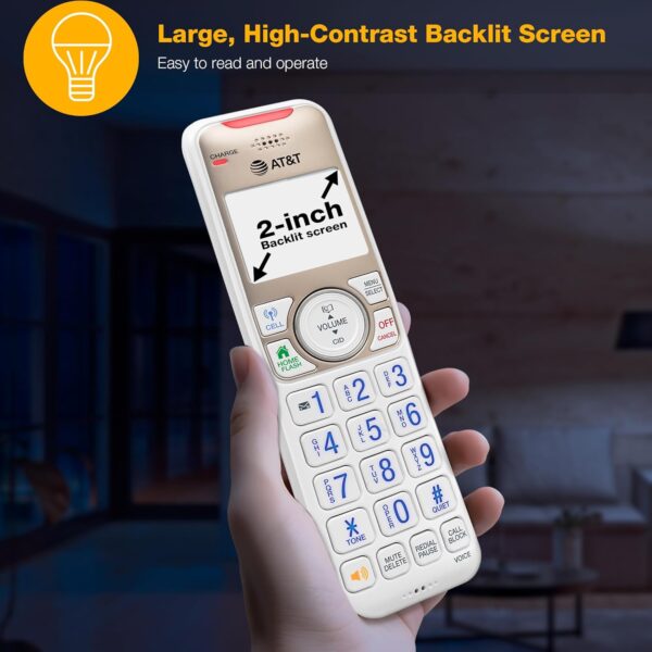 AT&T Additional Handset for BL3112-X Series Cordless Phone: BL3112-0 (Champagne Gold/White) - Image 4