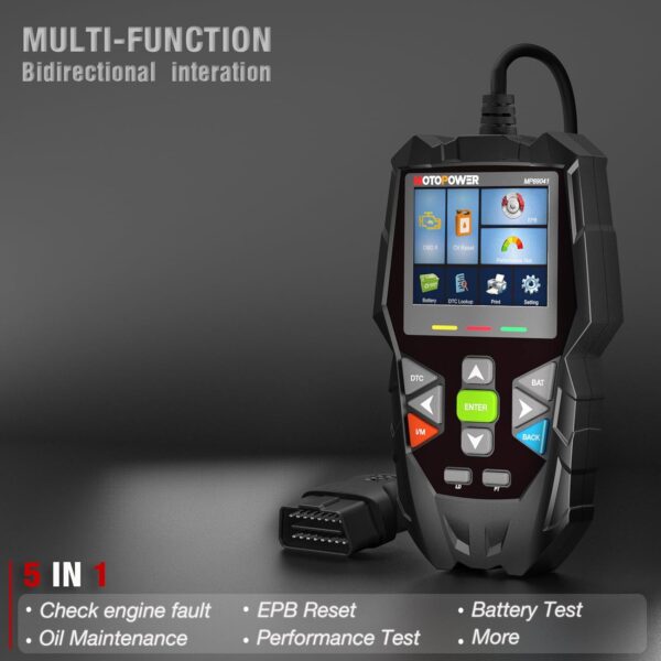 MOTOPOWER MP69041 OBD2 Code Reader Scanner Tool Oil Maintenance Reset, EPB Reset, Performance Test, Live Data, Pro-Level Design & Lifetime Updates (Professional Diagnostic Tool, Large) - Image 2