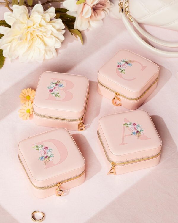 Travel Jewelry Box for Girls: Traveling Jewelry Case Gift for Women - Mini Organizer for Necklaces Earrings Pink B - Image 7