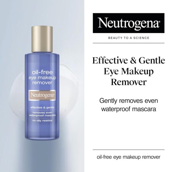 Neutrogena Gentle Oil-Free Eye Makeup Remover & Cleanser for Sensitive Eyes, Non-Greasy Makeup Remover, Waterproof Mascara Remover, Dermatologist & Ophthalmologist Tested, 8 fl. oz - Image 2