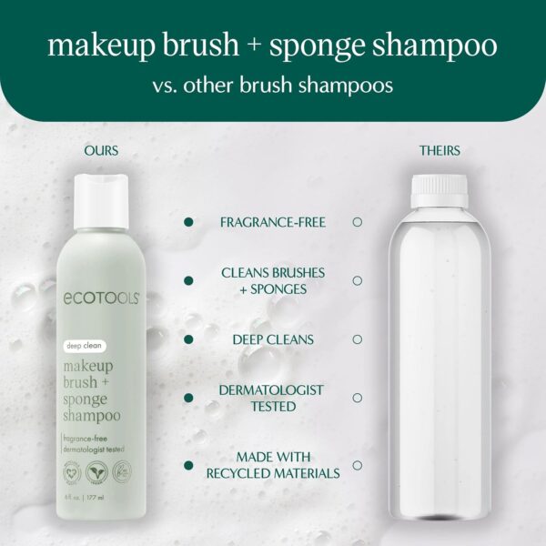 EcoTools Makeup Brush Cleansing Pad + Deep Clean Shampoo Bundle, Brush Cleaner Mat & Makeup Brush Cleanser For Deep Cleaning Tools, Clean Formula, Cruelty-Free, & Vegan, 2 Piece Set - Image 6