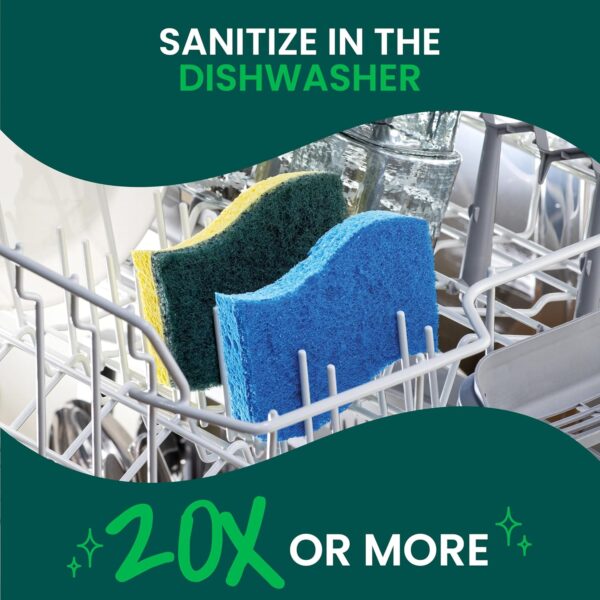 Scotch-Brite Zero Scratch Scrub Sponge, 9 Kitchen Sponges for Cleaning Around the Home, Bathroom & More, Effective + Gentle Dish Scrubber, Best for Nonstick Pots and Pans, Safe on Most Surfaces - Image 8