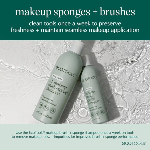 EcoTools Makeup Brush Cleansing Pad + Deep Clean Shampoo Bundle, Brush Cleaner Mat & Makeup Brush Cleanser For Deep Cleaning Tools, Clean Formula, Cruelty-Free, & Vegan, 2 Piece Set - Image 12