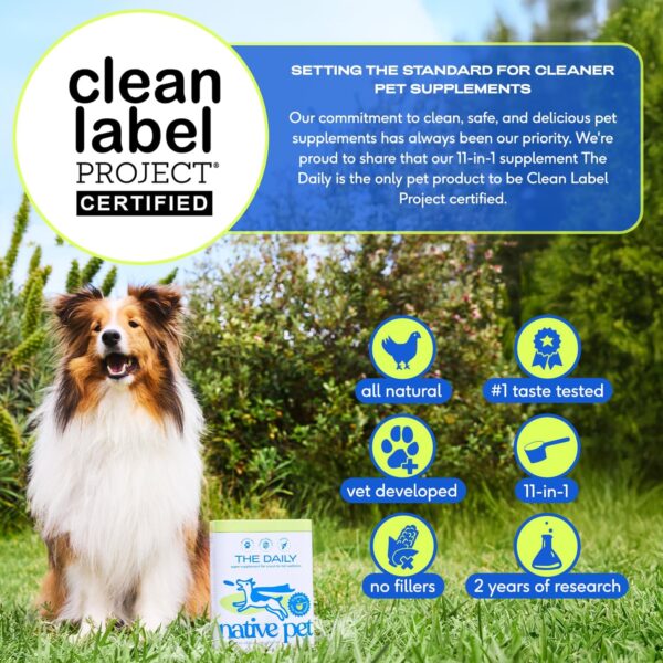 Native Pet Dog Vitamins & Supplements - 11-in-1 Multivitamin Powder for Dogs Food Topper - Collagen, Glucosamine, Probiotics, Omega & More- Supports Healthy Gut, Mobility & Overall Health -60 Scoops - Image 4