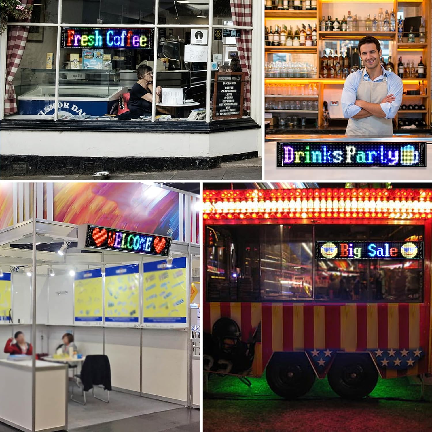 LED Sign,Programmable LED Sign,Flexible Scrolling LED Message Display,Bluetooth APP,DIY Design Colours,Text, (36"x 8") - Image 2