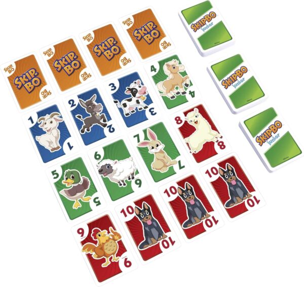 Mattel Games Skip Bo Junior Card Game in with 2 Levels of Play, 112 Cards, Sequencing Entertainment for 2 to 4 Players Ages 5 Years & Older - Image 6