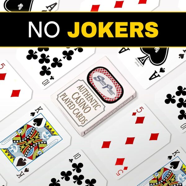 Authentic Las Vegas Casino Playing Cards - Single Deck (No Jokers) - Used Casino Cards with Cut Corners, Standard Size - Designs from Assorted Casinos - Perfect for Poker, Blackjack, Rummy & More - Image 4