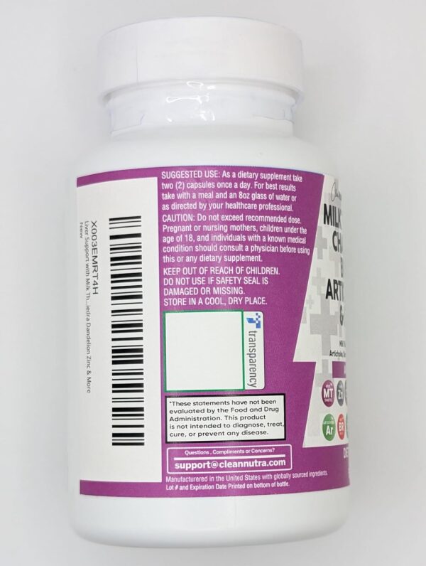 Clean Nutraceuticals Milk Thistle NAC Chanca Piedra Beet Root Artichoke Dandelion Root - Liver Cleanse Detox & Repair Supplement Plus TUDCA Choline & Ginger 60 Count - Image 8