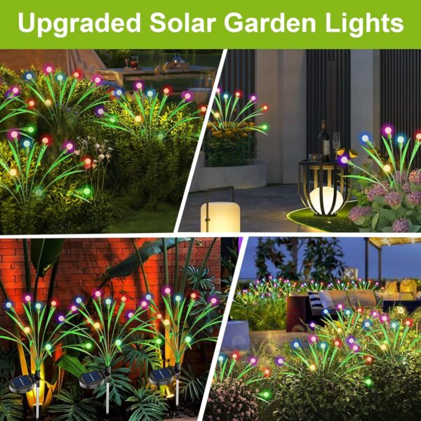 Aogist Solar Garden Lights Outdoor Waterproof,6 Packs 60 LED,Sway by Wind, Yard Patio Pathway Decoration, High Flexibility Iron Wire & Heavy Bulb Base,Multicolor - Image 3