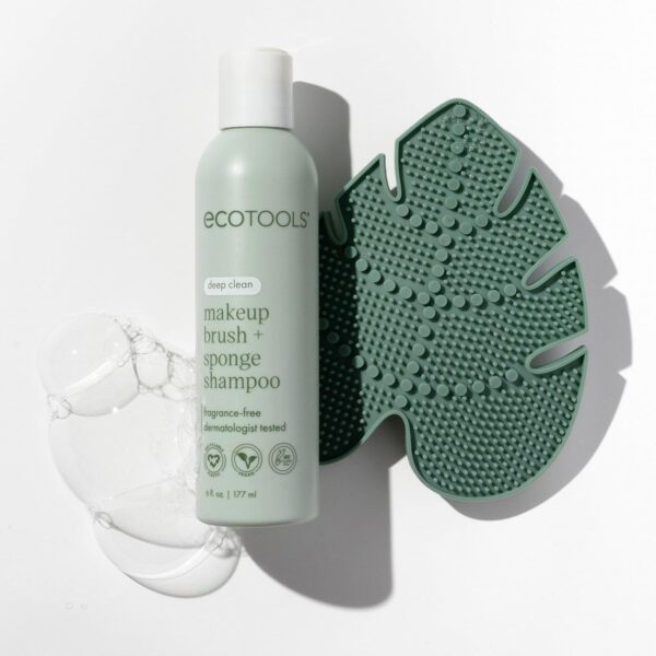 EcoTools Makeup Brush Cleansing Pad + Deep Clean Shampoo Bundle, Brush Cleaner Mat & Makeup Brush Cleanser For Deep Cleaning Tools, Clean Formula, Cruelty-Free, & Vegan, 2 Piece Set - Image 9