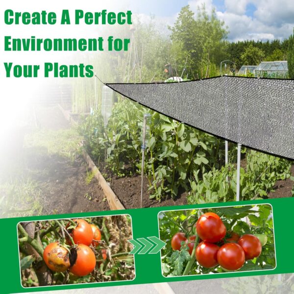 SPORTYOUTH 40% Shade Cloth for Garden, 10x50 ft Mesh Tarp with Grommets, UV Resistant Black Sunblock Sun Shade Netting Cover for Greenhouse, Plants Vegetables Growing, Patio, Chicken Coop - Image 4