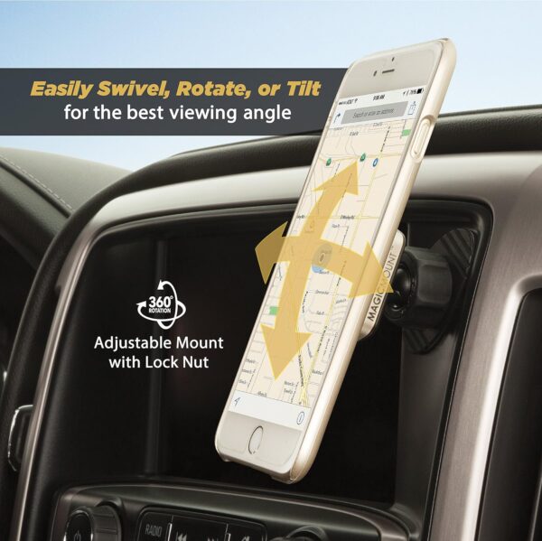 Scosche MPDRND-SP MagicMount Pro Magnetic Car Phone Holder - Strong Magnet Mount for iPhone and Android - Secure Magnetic Mount for Car Dashboard - Universal 360° Adjustable Mobile Cell Holder - Image 3