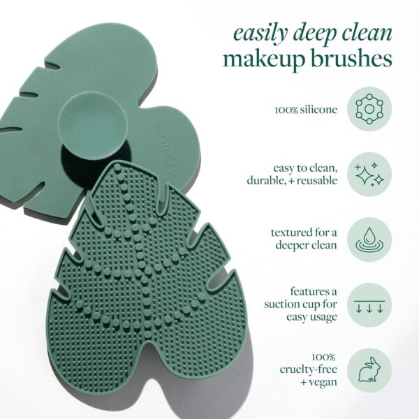 EcoTools Makeup Brush Cleansing Pad + Deep Clean Shampoo Bundle, Brush Cleaner Mat & Makeup Brush Cleanser For Deep Cleaning Tools, Clean Formula, Cruelty-Free, & Vegan, 2 Piece Set - Image 7