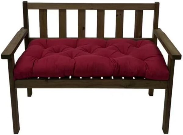 Indoor/Outdoor Bench Cushion, Garden Loveseat Cushion, Swing Seat Cushion,Thicken Patio Bench Soft Rocking Chairs Pad for Lounger Garden Furniture Patio Loveseat Bench (Wine Red, 47.2"x17.9") - Image 2