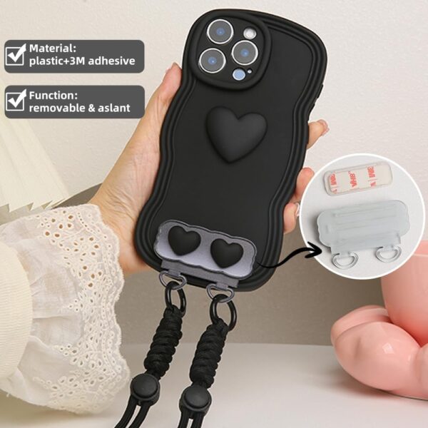 Cell Phone Lanyard, Cute 3D Bow Tie Waves Phone Neck Strap Crossbody Lanyards Compatible with Most Smartphones - Image 3