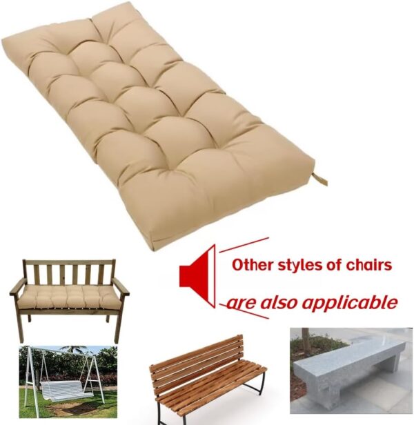 Indoor/Outdoor Bench Cushion, Garden Loveseat Cushion, Swing Seat Cushion,Thicken Patio Bench Soft Rocking Chairs Pad for Lounger Garden Furniture Patio Loveseat Bench (Wine Red, 47.2"x17.9") - Image 6