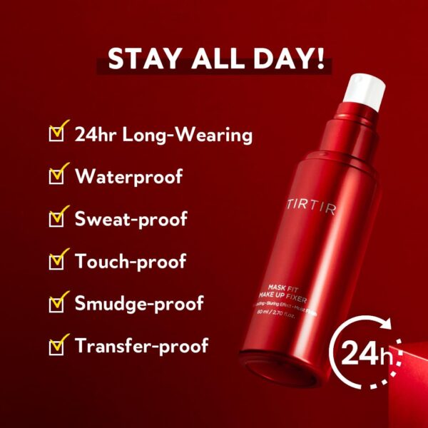 TIRTIR Mask Fit Make-up Fixer, 24H Long Lasting Makeup Finishing Setting Spray, Lightweight and Non-greasy, 2.7 Fl Oz - Image 4