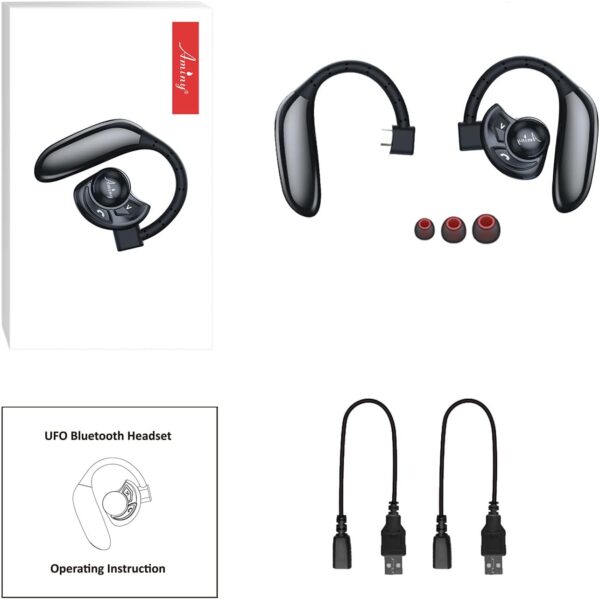Bluetooth Headset,Wireless Bluetooth Earpiece Compatible with iPhone/Android Cell Phones,Auriculares Bluetooth Earpiece 28 Hrs Talking Time V5.3 Wireless Headset,Button Depress Version - Image 7