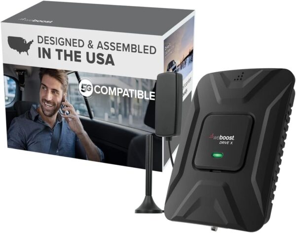 weBoost Drive X - Vehicle Cell Phone Signal Booster | 5G & 4G LTE | Magnetic Roof Antenna | Boosts All U.S. Carriers - Verizon, AT&T, T-Mobile | Made in the U.S. | FCC Approved (model 475021)