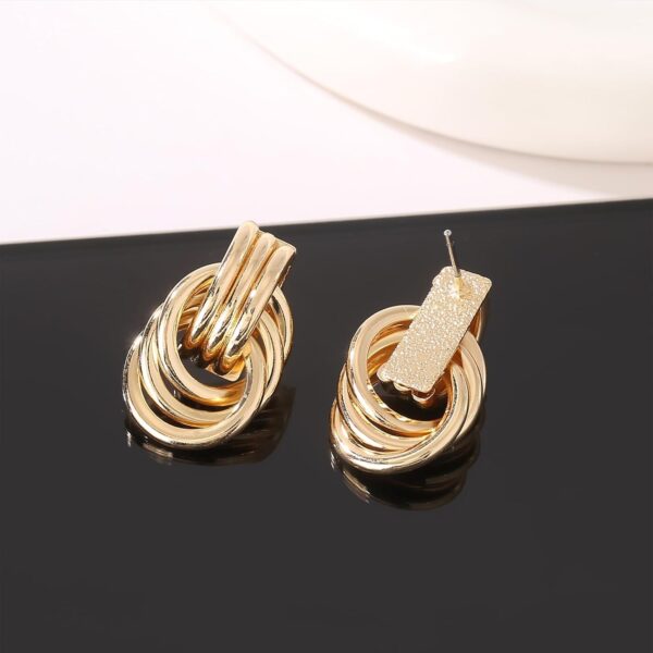 Gold/Silver Statement Geometric Earrings for Women Chunky Gold Knot Link Drop Dangle Earrings Trendy Jewelry Gift - Image 5