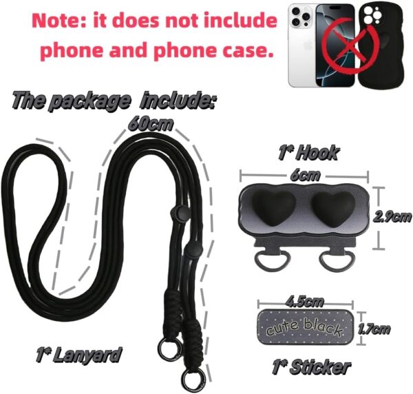 Cell Phone Lanyard, Cute 3D Bow Tie Waves Phone Neck Strap Crossbody Lanyards Compatible with Most Smartphones - Image 2