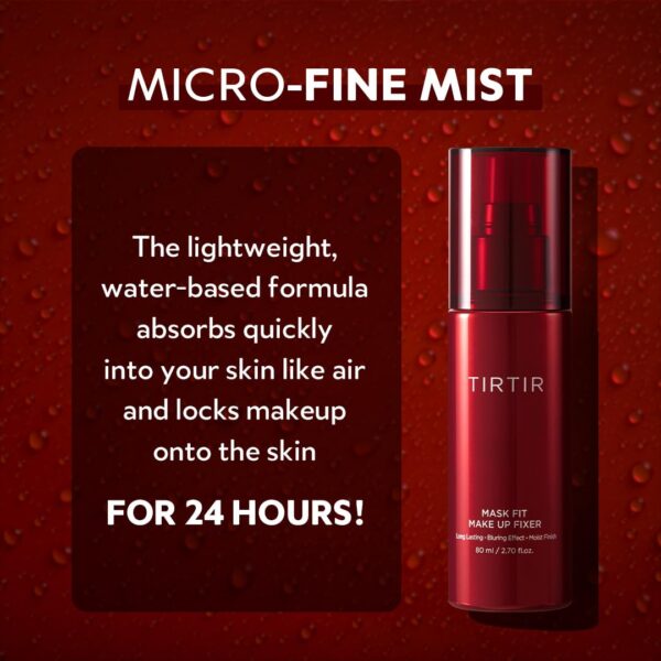 TIRTIR Mask Fit Make-up Fixer, 24H Long Lasting Makeup Finishing Setting Spray, Lightweight and Non-greasy, 2.7 Fl Oz - Image 5