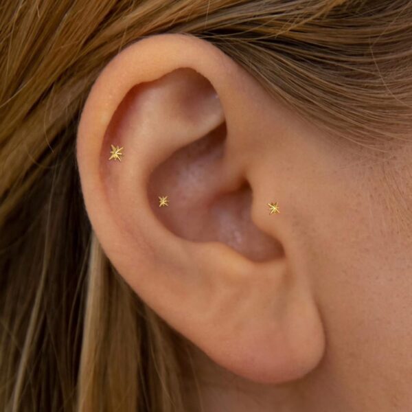 20G/18G/16G Titanium Flat Back Earrings, Threadless Nose Stud Tiny Stud Earrings, Cartilage Tragus Piercing Jewelry Conch Helix Stud - Image 5