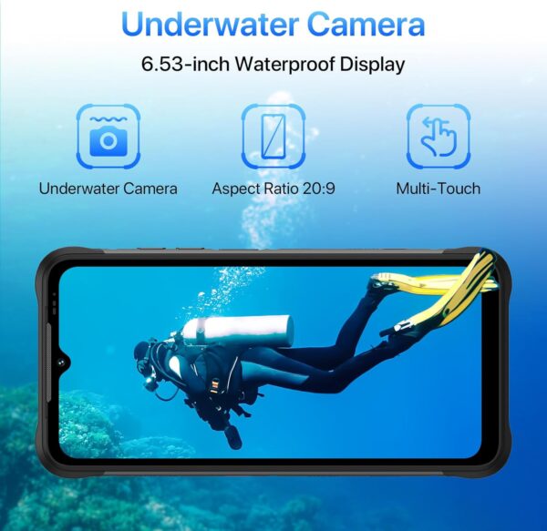UMIDIGI Unlocked Cell Phone, Bison X20 Android 13 Rugged Smartphones, IP68/IP69K Waterproof Phone, 6000mAh 12 (6+6)+128GB/TF 1TB Expand, 6.53" Screen NFC AGPS, 4G Dual SIM Outdoor Mobile Phone - Image 6