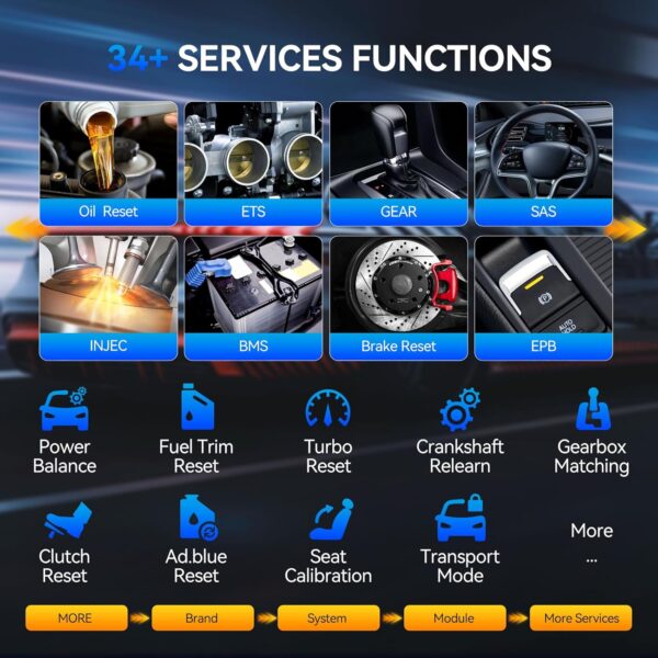 MUCAR AI-Assisted Bidirectional Scan Tool, 892BT Full System OBD2 Scanner, Bi-Directional OBD2 Scanner Diagnostic Tool,ECU Coding, 34 Services, FCA Autoauth, CANFD and DOIP, Free Lifetime Upgrade - Image 7