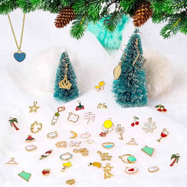 Acejoz 200Pcs Assorted Color Charms for Jewelry Making, Wholesale Mixed Bulk Metal Earring Charms - Image 4