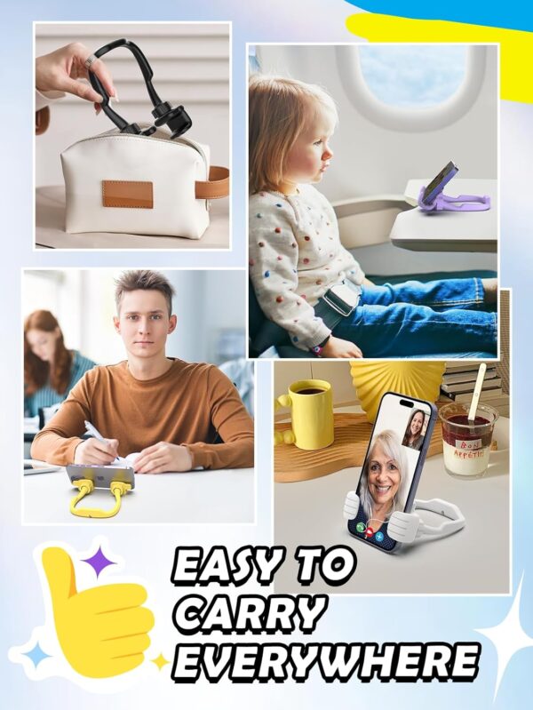 Dad Gifts for Fathers Day from Daughter Son Cell Phone Stand: 4 Pack UPGRADE Adjustable Thumbs Up Lazy Phone Holder for Desk Fun Birthday Gifts for Grandma Teens Girls Boys Adults Husband from Wife - Image 6