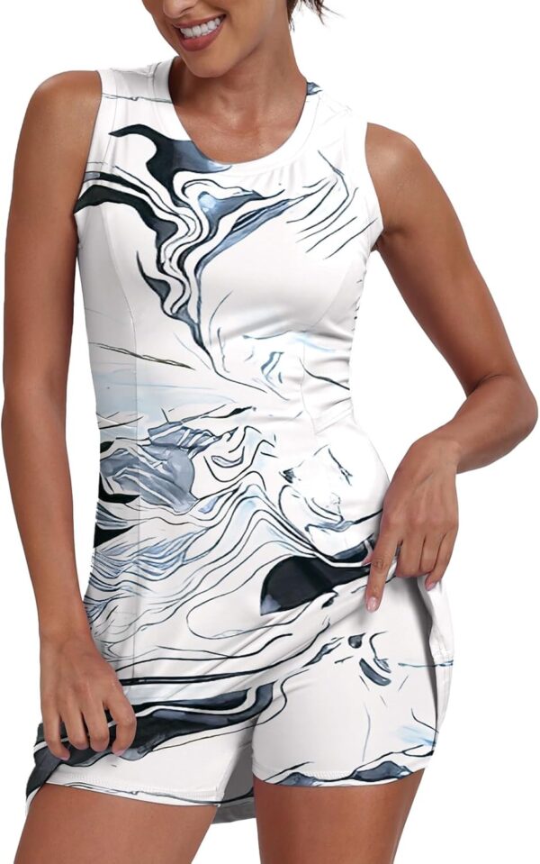 Womens Two Piece Tennis Golf Dress UPF 50+ Active Athletic Exercise Sports Wear Dresses with Pocket Separate Shorts - Image 5
