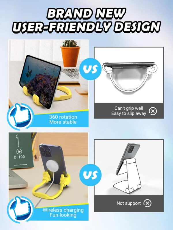 Dad Gifts for Fathers Day from Daughter Son Cell Phone Stand: 4 Pack UPGRADE Adjustable Thumbs Up Lazy Phone Holder for Desk Fun Birthday Gifts for Grandma Teens Girls Boys Adults Husband from Wife - Image 4