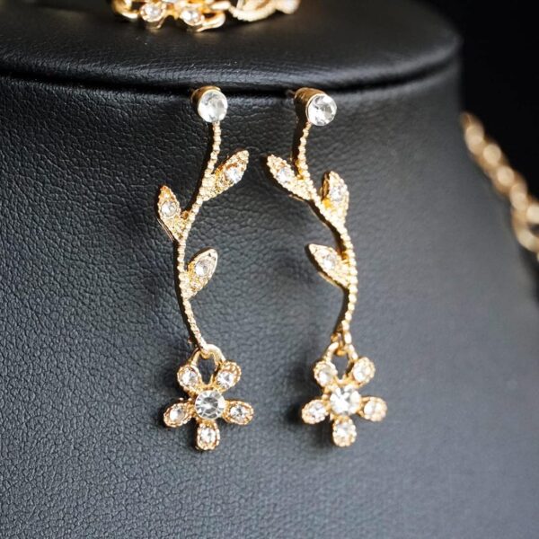 Crystal Necklace Earrings Bracelet Bridal Wedding Jewelry Set Rhinestone Choker Necklace For Brides Bridesmaid - Image 8