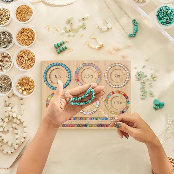 Petoysoso Bead Board for Jewelry Making, Bamboo Beading Board for Jewelry Bracelet Making, DIY Bracelet Bead Board - Image 5