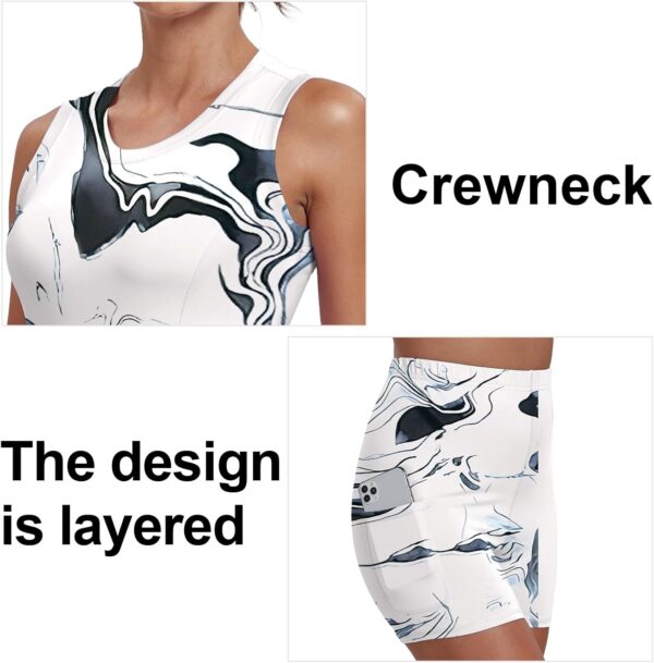 Womens Two Piece Tennis Golf Dress UPF 50+ Active Athletic Exercise Sports Wear Dresses with Pocket Separate Shorts - Image 4
