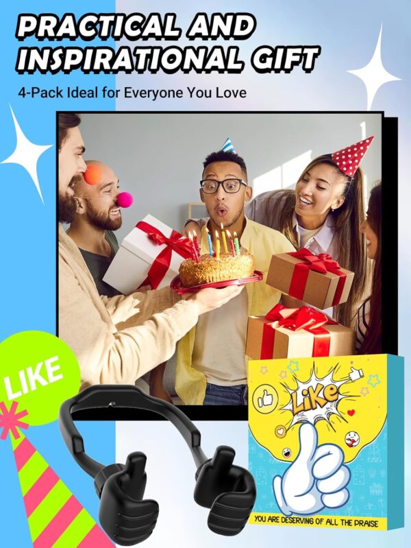 Dad Gifts for Fathers Day from Daughter Son Cell Phone Stand: 4 Pack UPGRADE Adjustable Thumbs Up Lazy Phone Holder for Desk Fun Birthday Gifts for Grandma Teens Girls Boys Adults Husband from Wife - Image 2