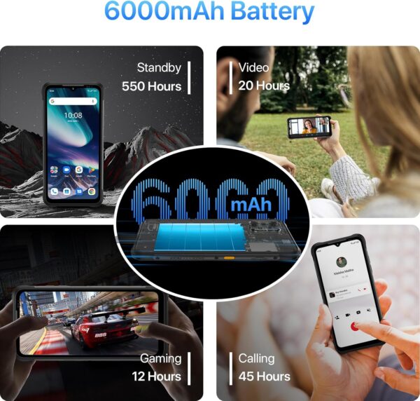 UMIDIGI Unlocked Cell Phone, Bison X20 Android 13 Rugged Smartphones, IP68/IP69K Waterproof Phone, 6000mAh 12 (6+6)+128GB/TF 1TB Expand, 6.53" Screen NFC AGPS, 4G Dual SIM Outdoor Mobile Phone - Image 5