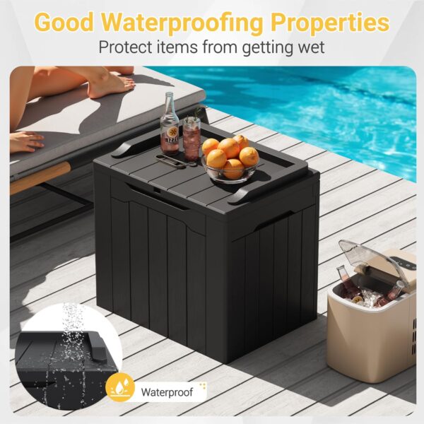 Greesum 31 Gallon Resin Deck Box Large Outdoor Storage for Patio Furniture, Garden Tools, Pool Supplies, Weatherproof and UV Resistant, Lockable, Dark Black - Image 5
