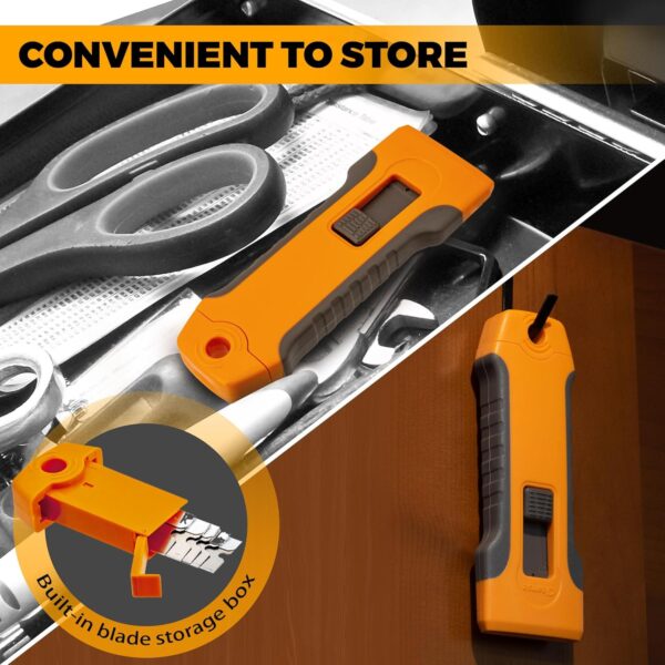 Razor Blade Scraper Tool with 15pcs Extra Blades, Cleaning Razor Scraper for Glass, Glass Top Stove Scraper for Oven Door, Cooktop Scraper, Glass Scraper Cleaning Paint from Glass - Image 6