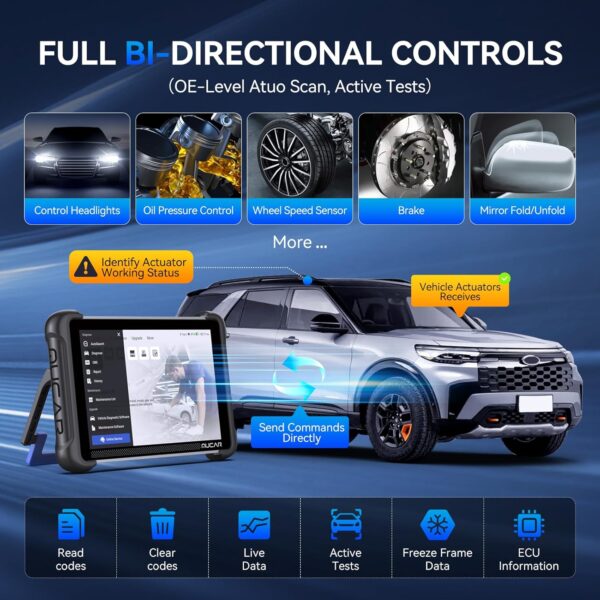 MUCAR AI-Assisted Bidirectional Scan Tool, 892BT Full System OBD2 Scanner, Bi-Directional OBD2 Scanner Diagnostic Tool,ECU Coding, 34 Services, FCA Autoauth, CANFD and DOIP, Free Lifetime Upgrade - Image 5