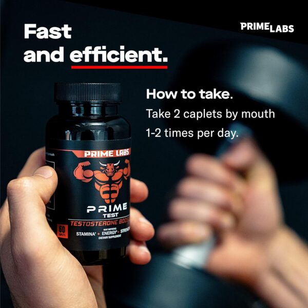 Prime Labs - Men's Testosterone Booster - Stamina, Endurance, & Strength Booster - 60 Caplets - Image 6